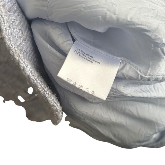 BASLER Black Label Light Blue Tweed Silk Blazer Jacket Women's EU 46 US Size 14 - Picture 9 of 10